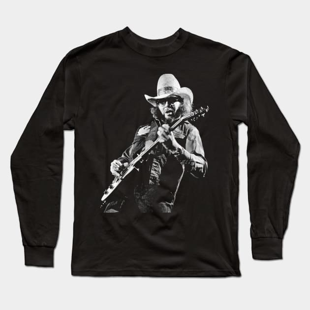 Hank Williams Jr || BlackArt Long Sleeve T-Shirt by chanda's